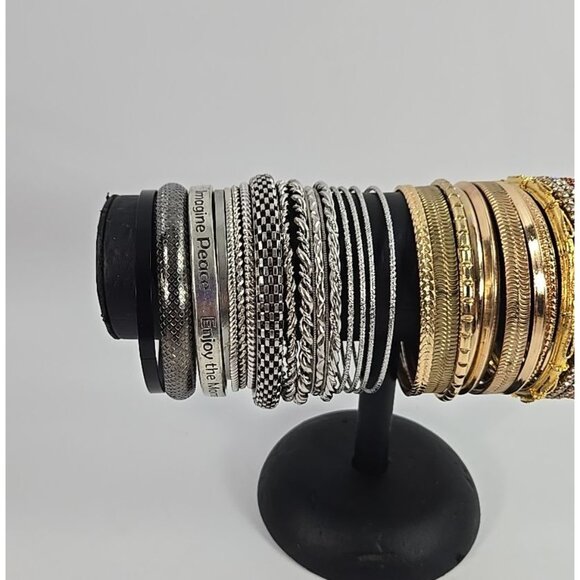 Bangle Bracelet Lot of Bangles Mixed Metals Great for Stacking - Picture 4 of 5